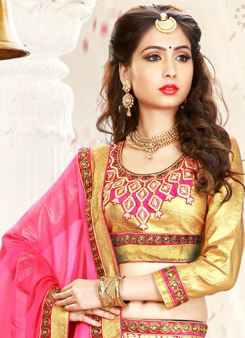 Women's Fancy Fabric and Beige Pretty Circular Lehenga Style by Brthika