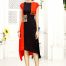 Rayon Black & Orange Kurti Print with Fancy Botton Available only in 38(M),40(L),42(XL)
