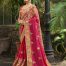 Silk Pink Saree Heavy Embroidery Zari Thread & Coding Work with Embroidery Blouse