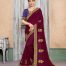 Maroon Vichitra Silk Heavy Embroidered Zari Butta Work