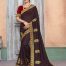 Dark Brown Vichitra Silk Heavy Embroidered Zari Butta Work