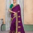 Purple Vichitra Silk Heavy Embroidered Zari Butta Work