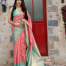 Peach Banarasi Weaving Patola Silk Saree with Blouse