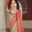 Cream Banarasi Weaving Patola Silk Saree with Blouse