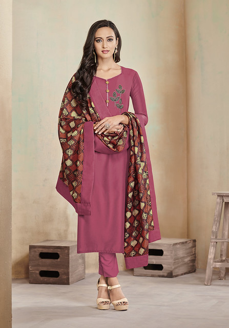 Gajri Jam Cotton Hand Work and Embroidered Butta Work with Digital Print Dupatta