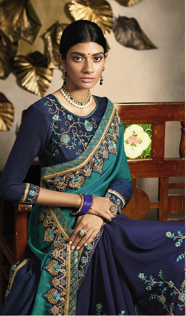 Zari Embroidered Saree