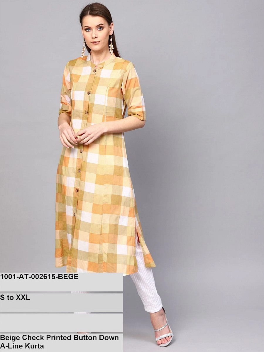 A line on sale checked kurta