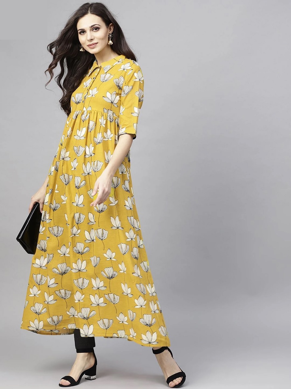 pleated frock style kurti